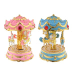 Boîte à musique mécanique, carrousel à 3 chevaux